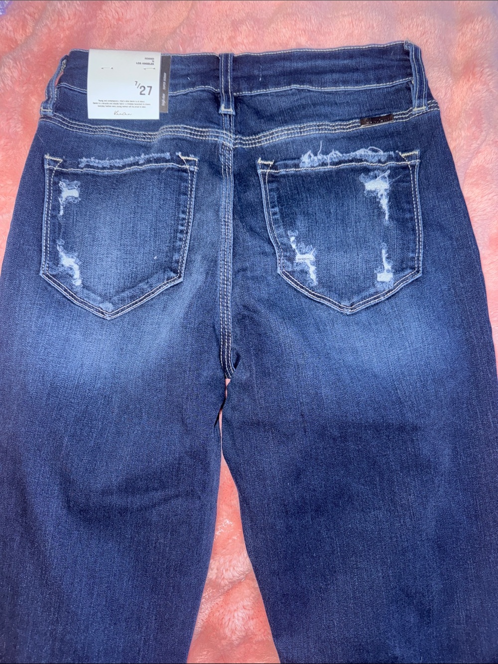 KanCan Dark Blue Distressed Skinny Jeans - Picture 5 of 6
